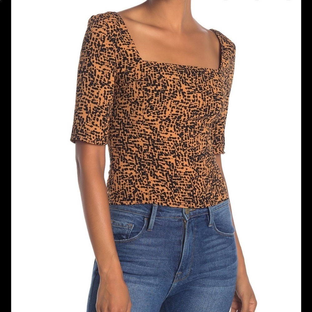 Free Press Square Neck Leopard Top